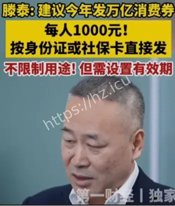 滕泰建议发1000元购物券